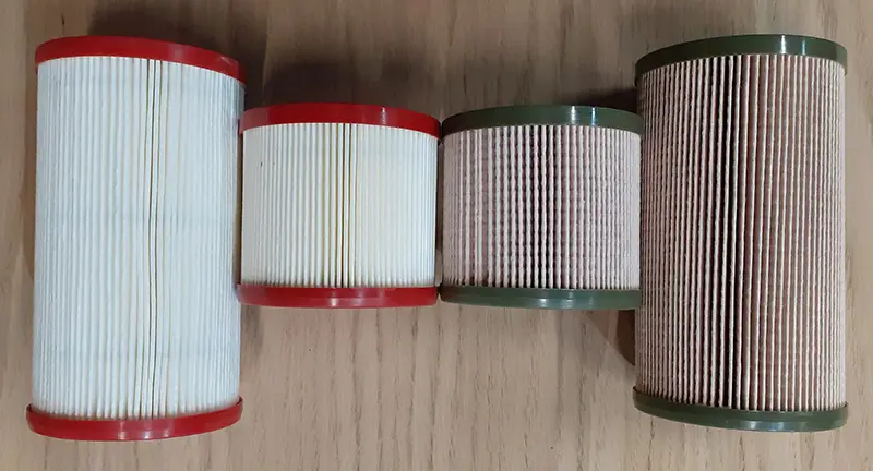 Large and small 10 and 3-micron filters. Submicron filters also available in large and small.